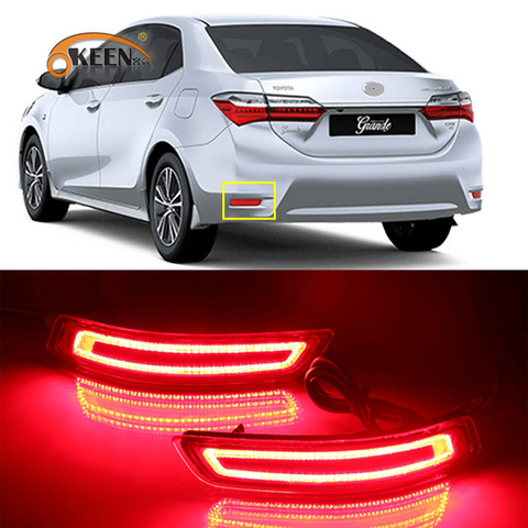 Luz LED reflectante para parachoques trasero de coche, luces antiniebla de freno, señal de giro dinámica, para Toyota Corolla 2014, 2015, 2016, 2016, 2017, 2022, Uds. ► Foto 1/6