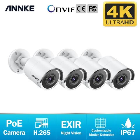 ANNKE-cámara POE 4K Ultra HD de 8MP para interior y exterior, red de seguridad a prueba de agua, Bullet EXIR, visión nocturna, Kit de cámara de alerta de correo electrónico, 4X ► Foto 1/6