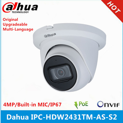 Dahua-IPC-HDW2431TM-AS-S2 POE de 4MP con micrófono incorporado y ranura para tarjeta SD, H.265, IP67, IR, 30M, IVS, Starlight, cámara, firmware actualizado ► Foto 1/2