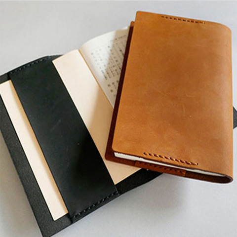 Fromthenon-Funda de cuero genuino para cuaderno ho-bo A5A6, planificador, diario Retro Vintage, papelería, suministros para oficina y escuela ► Foto 1/1