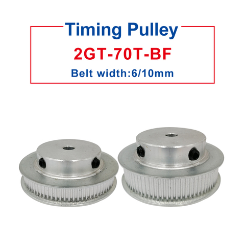 GT2-70T diámetro de la polea 6/6.35/8/10/12/12 rueda de polea de 7/14/15/16/17/19/20mm compatible con correa de GT2-timing de 6/10mm de ancho para impresoras 3D ► Foto 1/6