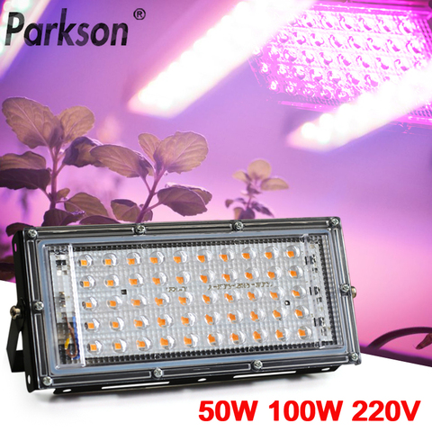 50W, 100W, 220V, reflector Led para exteriores, espectro completo, proyector LED para lámpara Led para cultivo de plantas, farola de exterior, luz Led para cultivo ► Foto 1/6