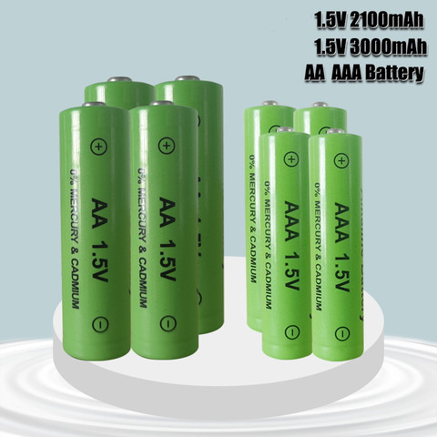 Pilas AA y AAA recargables para aparatos electrónicos, baterías recargables NI MH de tipo AA con capacidad de 3000mAh y AAA con capacidad de 2100 mAh, ambas de 1.5V perfectas para linternas, juguetes electrónicos y reproductor Mp3 ► Foto 1/6