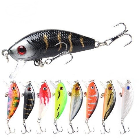 Minnow-Señuelos de Pesca de 5cm, 4,2g, ojos 3D, cebo duro de plástico, Crankbait, Wobblers con 10 ganchos #, Swimbait, aparejos artificiales de Japón ► Foto 1/6