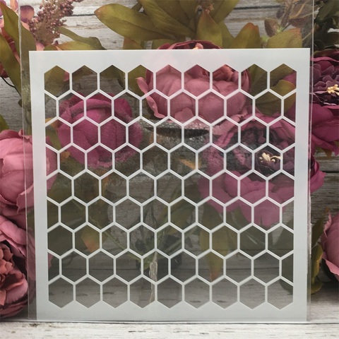 20*20cm Hive Hex Texture DIY capas plantilla para pintura álbum de recortes para colorear en relieve álbum plantilla decorativa ► Foto 1/1