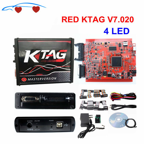 2022 rojo KTAG V7.020 OBD2 Gerente de ajuste No fichas de Uso en Línea K-TAG 7.020 para coche/camión/Tractor K-TAG herramienta de sintonización de Chip ECU ► Foto 1/5