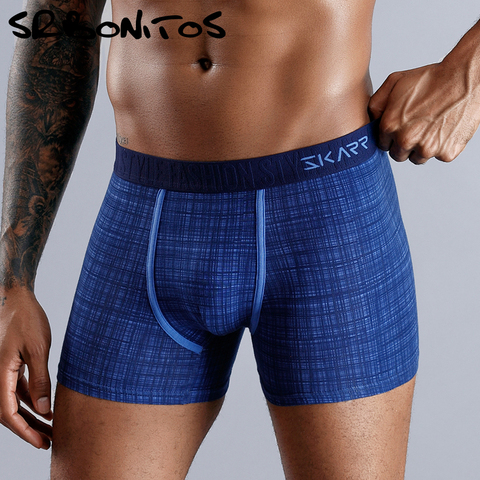 Ropa interior de pantalones cortos para hombre, bóxeres masculinos de algodón, sexis y de marca con estampados ► Foto 1/6