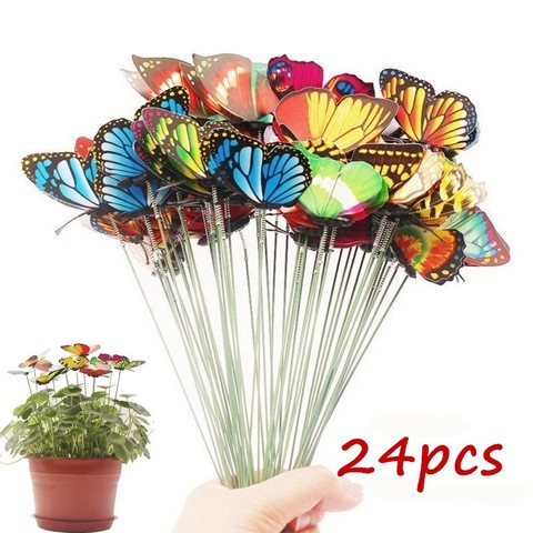 Mariposas para decoración de jardín, macetas coloridas para decoración de macetas ► Foto 1/6