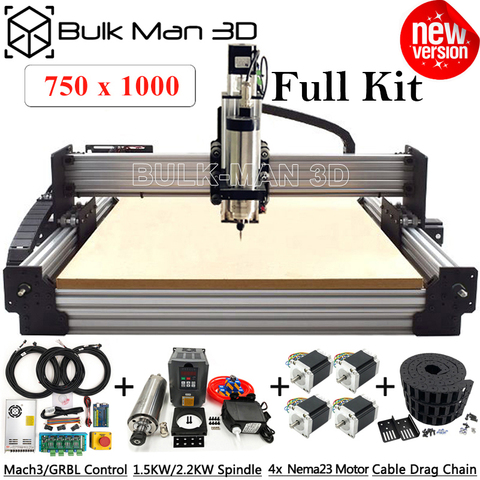 Plata nueva 7510 trabajo CNC maquina enrutadora Kit completo con cosquilleo tensión Sistema de 4 ejes grabador Kit completo de Metal de madera molino ► Foto 1/6