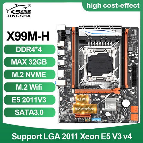 X99M-H-placa base LGA2011 M-ATX, 4 ranuras para DDR4, ranura NVME M.2 WIFI, compatible con memoria DDR4 de CPU y procesador Xeon E5 V3/V4 ► Foto 1/6
