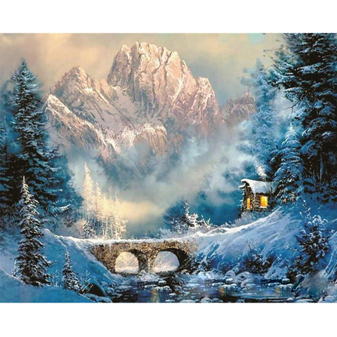 Pintura por números de arte para decoración del hogar, pintura por números, paisaje, 40x50, para dibujar sobre lienzo ► Foto 1/6