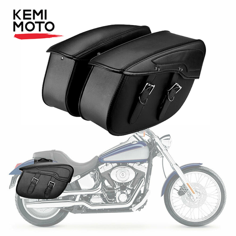 2 bolsas de sillín de motocicleta de cuero para motos de la India para Suzuki bulevar c50t para Honda shadow para Kawasaki ► Foto 1/6