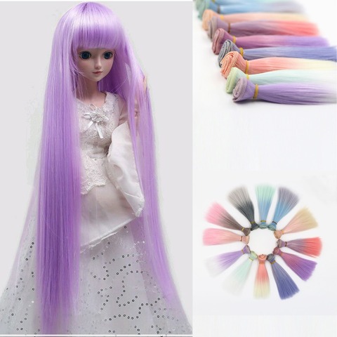 Mini Peluca de cabello de Material de alta temperatura para muñeca BJD, accesorios para muñeca, 15x100cm, a la moda ► Foto 1/6