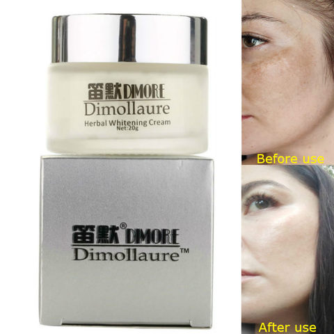 Dimollaure, crema blanqueadora de efecto fuerte, 20g, eliminación de pecas, pigmento melasma, melanina, quemaduras solares, manchas de embarazo, acné, manchas marrones ► Foto 1/6