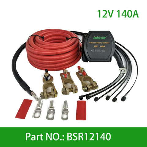 Kit de aislador de sistema de doble batería, DIY, 12V, 140A, con Cables de carga pesados para RV, Vans, remolque, caravana, 4WD, UTV, barco marino ► Foto 1/6