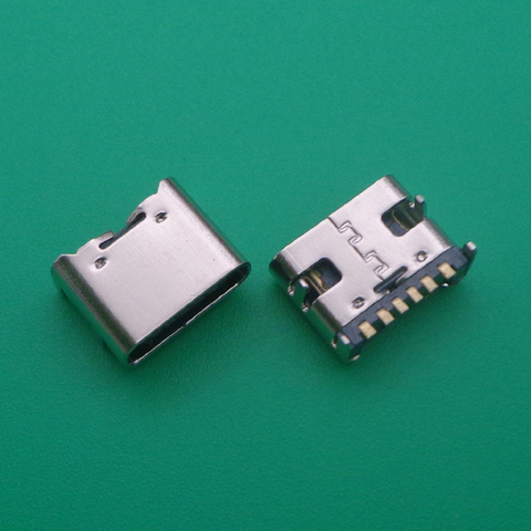 20 unids/lote USB tipo C 6 Pin SMT hembra conector USB 3,1 tipo C hembra colocación SMD DIP para diseño de PCB de alta corriente de carga ► Foto 1/2