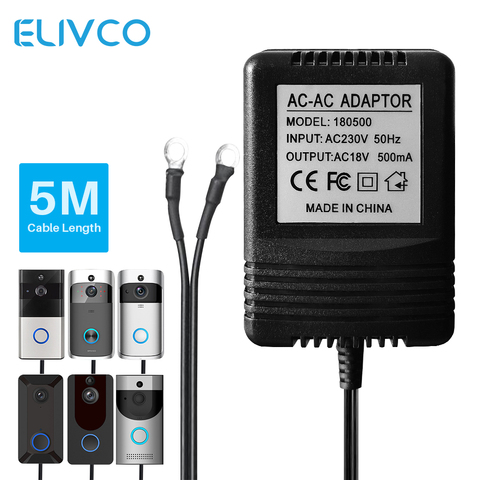 18V AC transformador adaptador de energía del cargador de la UE Reino Unido nos 220V-240V para Wifi Video inteligente timbre cámara de vídeo intercomunicador puerta campana ► Foto 1/6