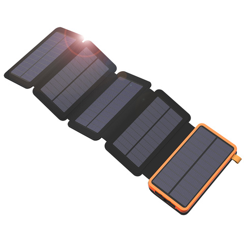 Del Banco de la energía Solar 20000 mAh Dual USB Solar impermeable de cargador de batería externa cargador de energía con luz LED para Smartphone ► Foto 1/1