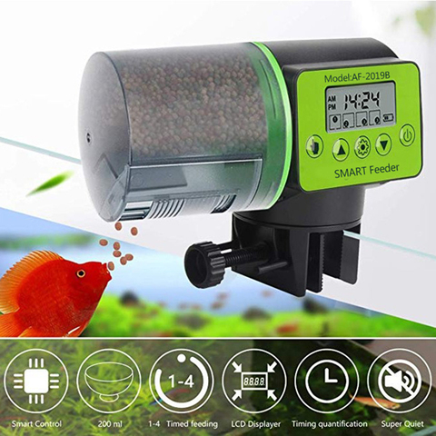 Alimentador automático fresco para peces, tanque de peces Digital, alimentador eléctrico de plástico para acuario con temporizador, dispensador de alimentación de alimentos, herramienta alimentadora de peces ► Foto 1/6