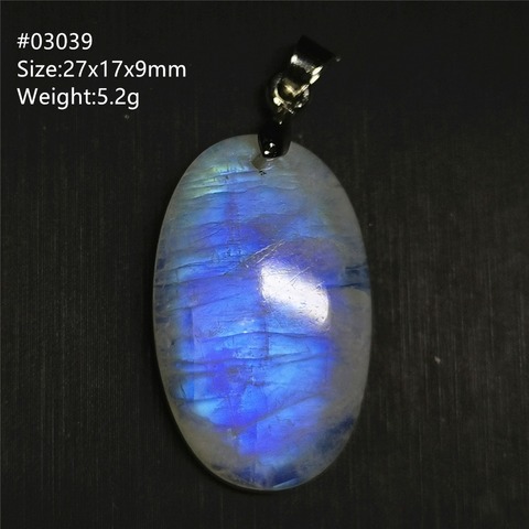 Cuenta para colgante de piedra lunar Natural para mujer, piedra preciosa azul, gota de agua, cristal rectangular ovalado, curación AAAAA ► Foto 1/6