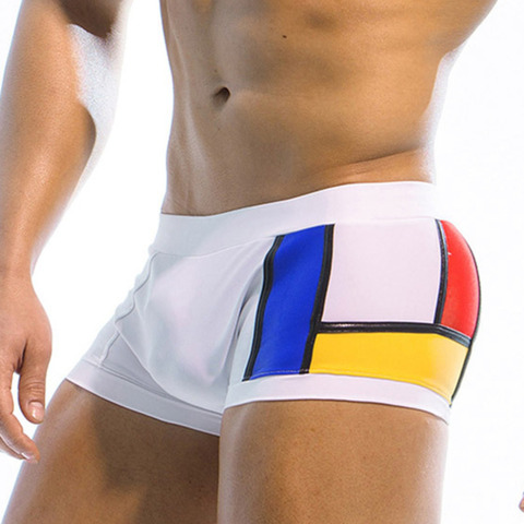 Bañadores de Color contrastante para hombre, traje de baño Sexy, Bikini de playa, Boxer, ropa de baño, ropa de baño, deporte corto, 2022 ► Foto 1/6