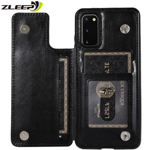 Funda de cuero para Samsung Galaxy S20 FE Ultra S10E S9 S8 S7Edge Note 8 9 10 20 Plus Lite A81 A91, funda para teléfono con tapa para tarjetas ► Foto 1/6