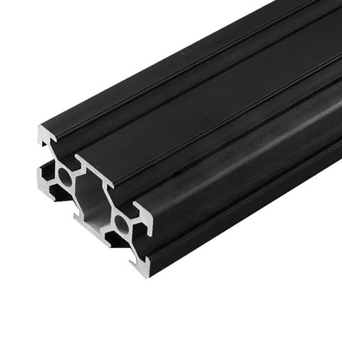 1 ud. Negro 2040 perfil de extrusión de aluminio anodizado estándar europeo 100-800mm longitud de carril lineal para impresora 3D CNC ► Foto 1/2