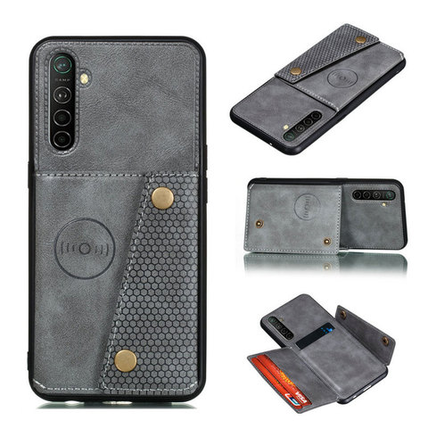 Multi-función funda con ranuras para tarjetas para Realme X50 X3 SuperZoon 6i 6 Pro C3 X2 funda XT de cuero funda trasera para OPPO encuentra X2 Neo ► Foto 1/6