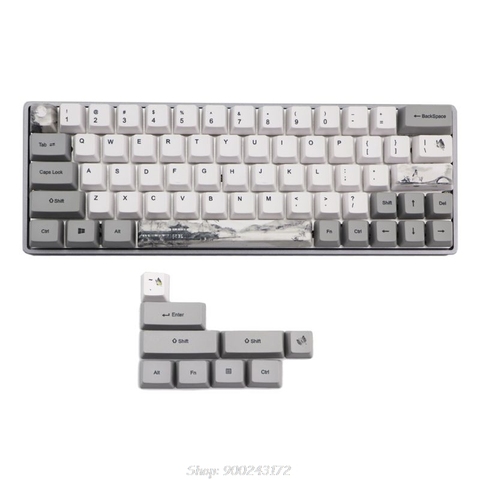 Juego completo de teclas de teclado mecánico, OEM PBT, sublimación, cereza, 61 + 11, O16, 20, envío directo ► Foto 1/6