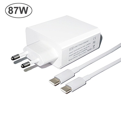 Cargador USB tipo C de 87W, 65W y 60W, adaptador de corriente para Macbook Pro USB-C tipo C, Lenovo, Hp, Asus, portátil, cargador de teléfono y tableta ► Foto 1/5