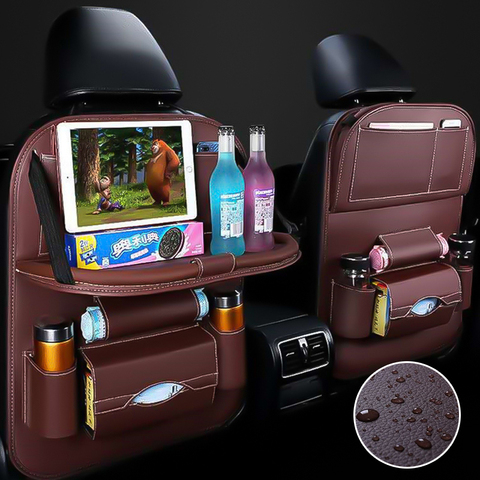 Organizador de asiento trasero de coche, bolsa de almacenamiento Interior de accesorios de coche, bolsa de asiento trasero, productos con red de mesa plegable en el maletero ► Foto 1/1