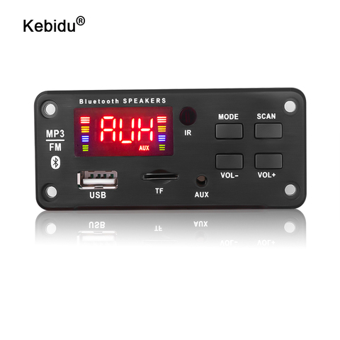 Kebidu-decodificador de MP3 con Bluetooth, tarjeta de Audio cc 5V 12V, fuente de alimentación USB, reproductor de Radio FM TF para altavoz con música para automóvil y Control remoto ► Foto 1/6
