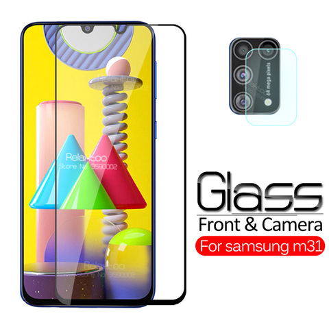 2 en 1 de vidrio templado para samsung Galaxy m31 m315F m315 m 31 lente de cámara protector de pantalla para samsung m31 de vidrio película protectora ► Foto 1/6