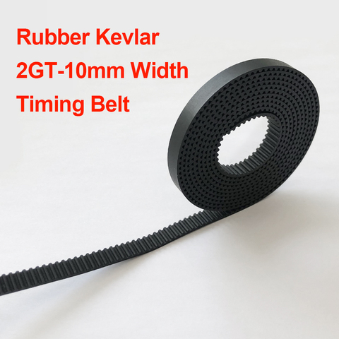 Correa de distribución de goma Kevlar GT2, Color negro, 2GT, conteo de tiempo abierto, 10mm de ancho, 5M/10M/20M/50M para impresora 3d ► Foto 1/2