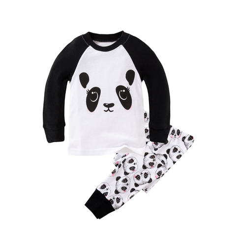 Los niños pijamas para chicos Niñas Ropa de dormir Bebé algodón de manga completa Pijama Panda niños de dibujos animados Pijama sets niño Homewear camisón ► Foto 1/6