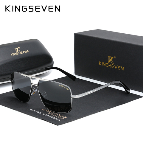 KINGSEVEN-gafas de sol polarizadas para hombre, lentes de sol masculinas de marca de diseñador, estilo piloto ► Foto 1/5