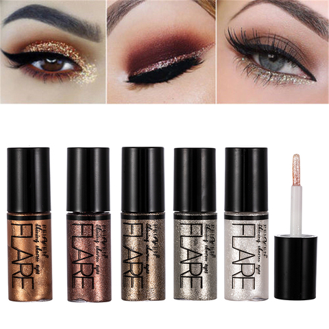 5 Color metálico brillante sombra de ojos delineador líquido brillo delineador de ojos maquillaje Pen-impermeable maquillaje paleta de sombras con pigmentos ► Foto 1/6