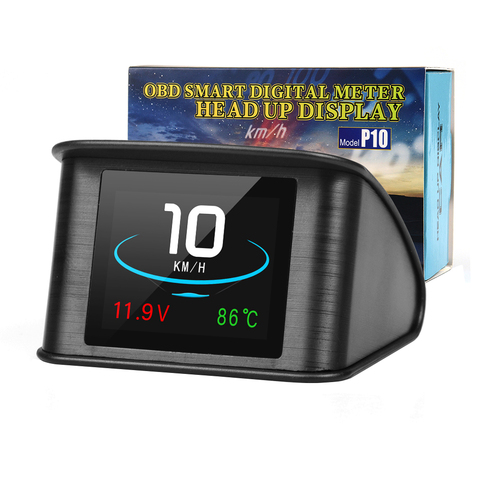 Medidor Digital inteligente Universal HUD P10 OBD2, pantalla frontal, alarma de exceso de velocidad, código de fallas de motor, navegador para coche de seguridad ► Foto 1/6