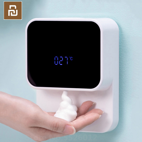Dispensador de jabón con Sensor infrarrojo para pared de baño, pantalla LED, novedad ► Foto 1/6