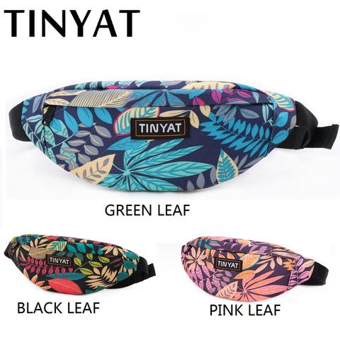 TINYAT hoja de impresión pack bolsa cintura para las mujeres de los hombres de moda Casual hombres cinturón de bolsa de mujer bolsos con forma de Banana chico bolsas de Fanny pack ► Foto 1/6