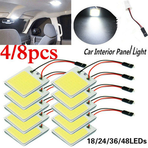 Uds accesorios de Interior de coche 18/24/48 SMD T10 4W 12V mazorca Panel Interior del coche LED Bombilla de luces luz de techo de automóvil Panel de luces para coche ► Foto 1/6