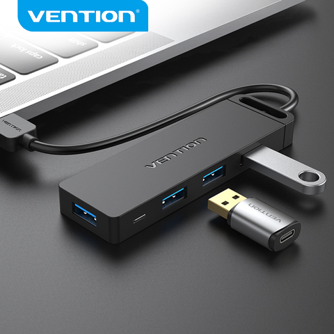 Vention-Adaptador USB HUB 3 0, 4 puertos, divisor USB 3,0, Adaptador OTG de alta velocidad para Notebook, PC, accesorios de ordenador, concentrador USB 2,0 ► Foto 1/6