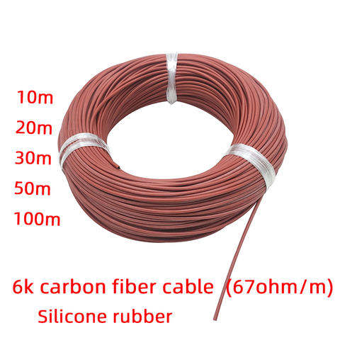 Sistema de calefacción por infrarrojos con aislamiento de goma de silicona, 6K, Cable de calefacción de suelo de fibra de carbono ► Foto 1/6