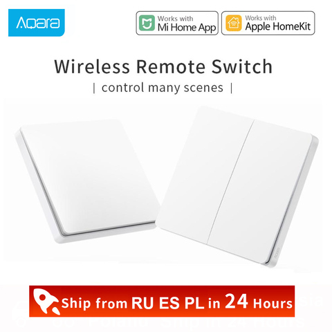 Interruptor inteligente Xiaomi Aqara ZiGBee, interruptor de luz con Control remoto, Wifi, llave inalámbrica, de pared, D1, funciona con Gateway 3 Hub homekit Mi Home ► Foto 1/6