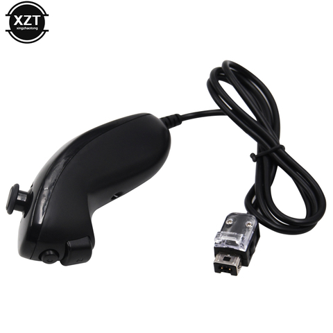 Para Nintend Wii controlador de juego Joystick mano izquierda curva juego de controlador Nunchuk para Nintendo Wii mando de videojuegos Nunchuck juego ► Foto 1/6