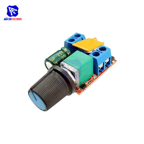 Mini 5A PWM Max 90 W DC Motor controlador de velocidad módulo DC-DC 3 V 35 V Control de velocidad ajuste ajustable interruptor tablero LED atenuador ► Foto 1/6