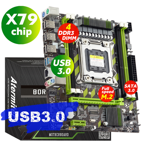 Placa base LGA, USB 3.0 SATA3 compatible con memoria REG ECC y procesador Xeon E5, 4XDDR3, PCI-E, NVME, M2, SSD, X79-G X79, 2011 ► Foto 1/6