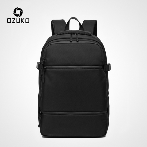 OZUKO-mochila informal repelente al agua para hombre, morral escolar a la moda para portátil de 15,6 pulgadas, mochila de viaje para adolescentes ► Foto 1/6