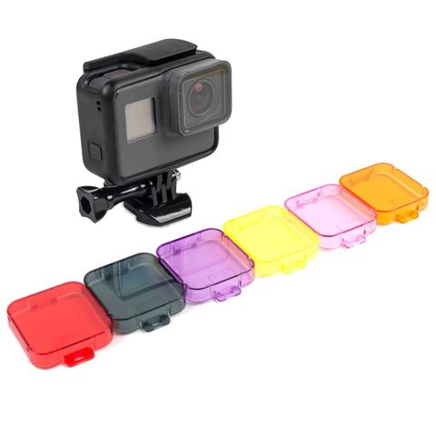 Filtros de objetivo de cámara de buceo para GoPro Hero 5, 6, 7, Go Pro, Hero5, accesorios de Filtro, 6 uds. ► Foto 1/6