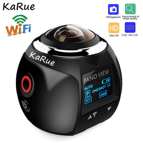 KaRue 2,7 K 360 Cámara de Acción Wifi Mini cámara panorámica 2448*2448 Ultra cámara de vídeo 360 grados conducción deportiva VR Cámara ► Foto 1/5